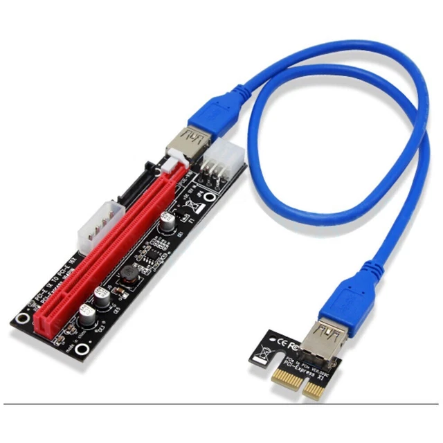 PCI-E 1x to 16x Powered USB3.0 GPU Riser Extender Adapter Card (6 count )