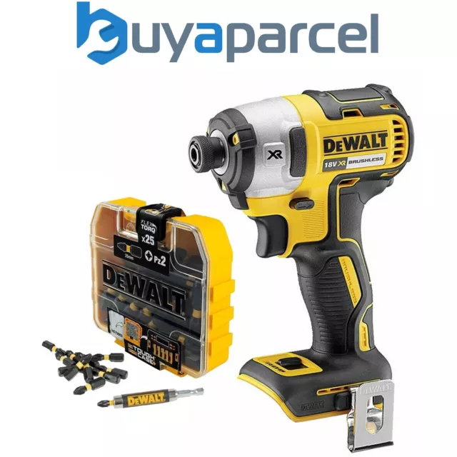 Dewalt DCF887N 18 V XR G2 Impact driver brushless 3 velocità nudo + set di torsione 25 pz