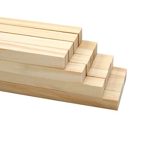 30 PCS 1/4 ×12 inch Wooden Square Dowel Rod, Small Hardwood natural wood