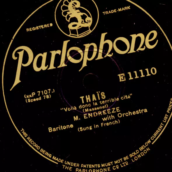 M. ENDREEZE Massenet: "Thaïs" / "Herodiade"  Schellackplatte 78rpm G2905