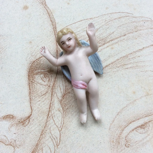 Ancien Ange Angelot en Biscuit Porcelaine