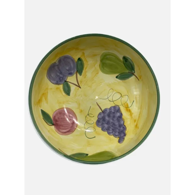 Frutta by Caleca Italian Pottery Hand Painted Large Salad Serving Bowl
