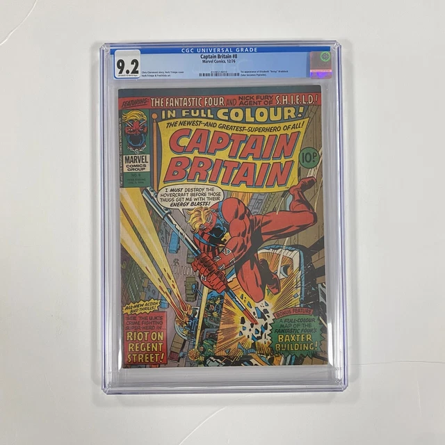 Captain Britain #8 Vol 1. CGC 9.2 1976, 1st app of Betsy aka Psylocke