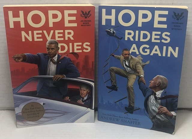 Lot of (2) OBAMA BIDEN MYSTERIES by ANDREW SHAFFER Hope Never Dies & Rides Again