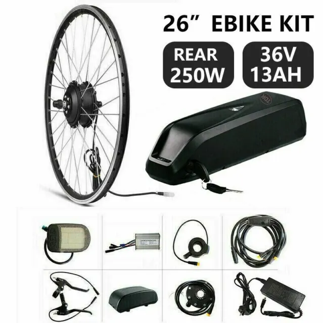 Tdr 26'' Rear Wheel Electric Bike Conversion Kit 36V 250W 13Ah Battery Ebike Kit