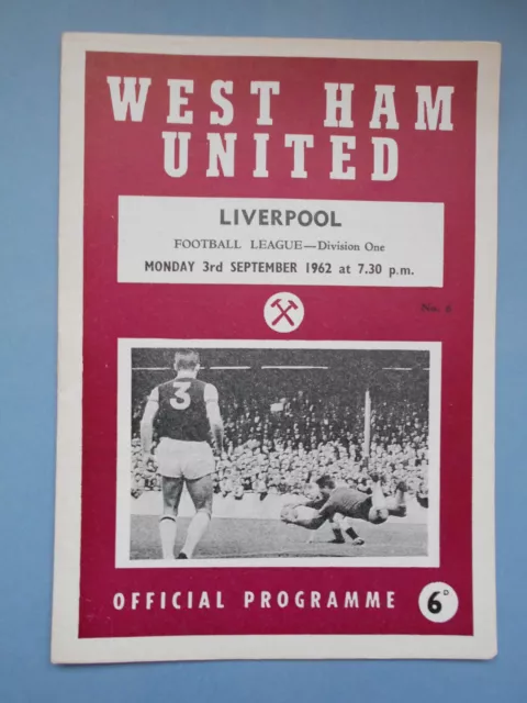 West Ham Liverpool 1962/63 League Division One mint condition