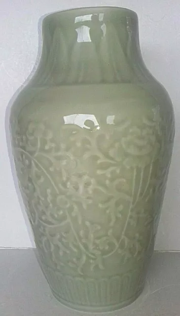 Vase en porcelaine, glaçure céladon, décor lotus, Longquan, Chine, Asie 2
