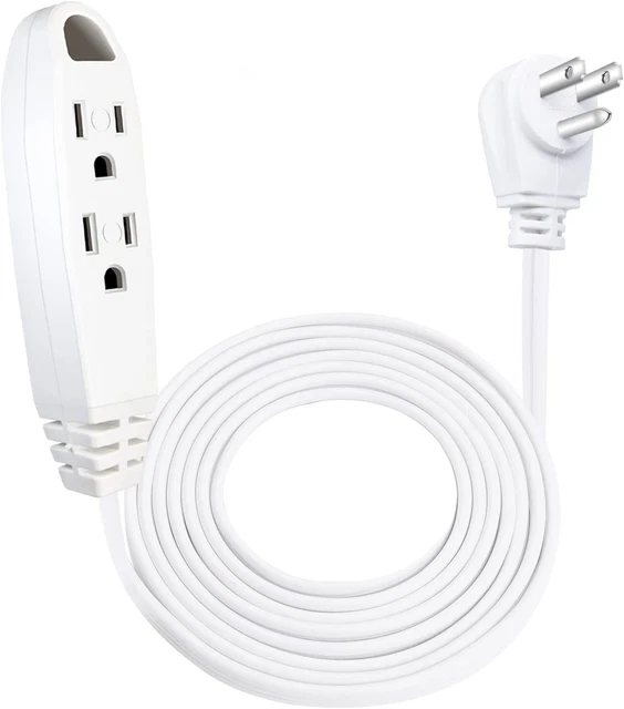 6FEET 3 OUTLET Extension Cord, 1 Pack, Triple Wire Grounded Multi