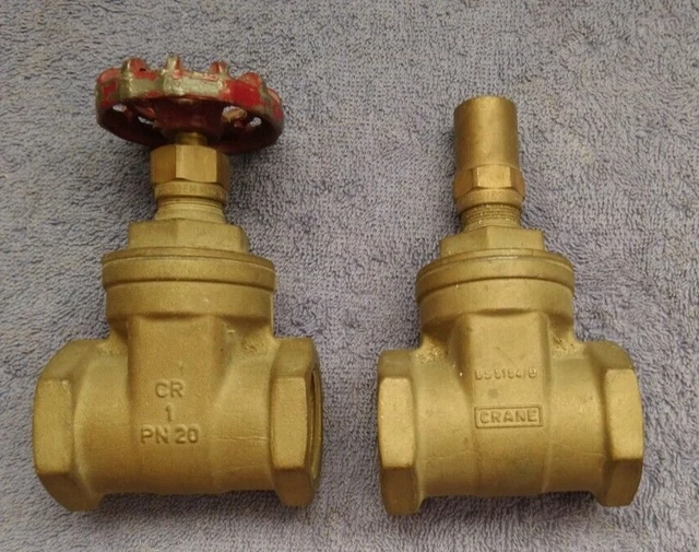2 x valvola cancello ottone pn20 1" nuova e inutilizzata