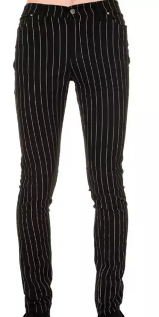 Mens black and sales white striped skinny jeans