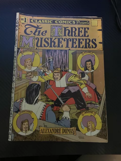 Classics Comics :  #1  The THREE MUSKETEERS --  1944