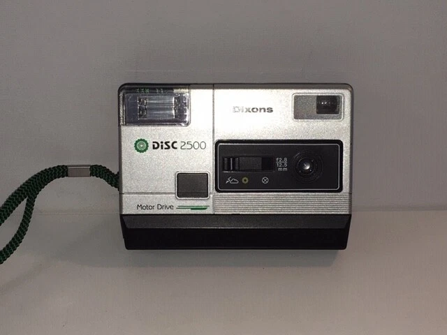 Cámara Dixons Disc 2500 vintage década de 1980 en bolsa suave