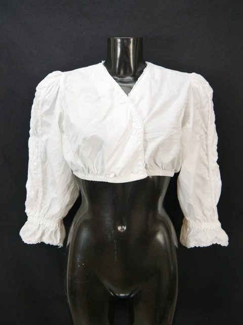 Camicia Dirndl taglia 42 bianca camicetta per Dirndl Country Line pizzo cotone B10075