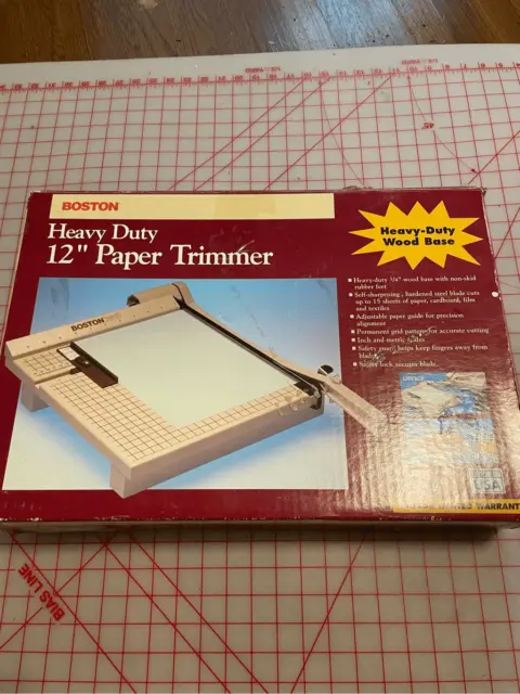 Boston 2612 Paper Cutter 12”  Wood Metal Guillotine USA Tool With Mannuel