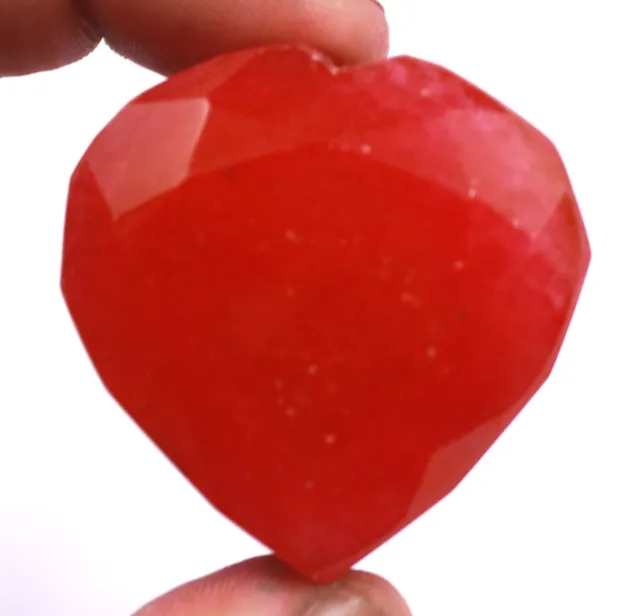 285.45 Ct Certified African Amazing Quality Heart Shape Red Ruby Cut Gemstone SA