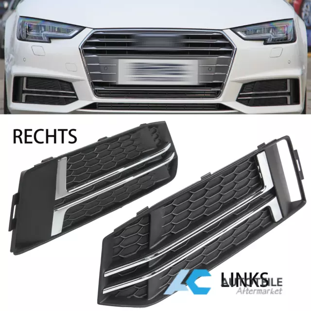 Lüftungsgitter Stoßstange NSW-Gitter Blende Audi A4 B9 Avant S-Line Links+Rechts