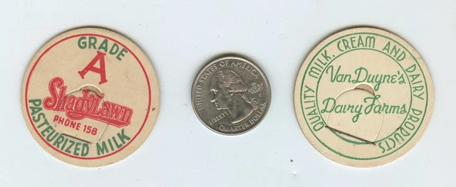 Shadylawn ( Shady Lawn )  &  Van Duyne's Dairy Farm 2 maverick Milk Bottle Caps