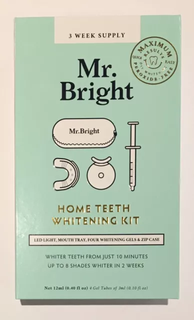 Mr. Kit de blanqueamiento dental LED brillante para el hogar 3 semanas expiración 01/09/2023 sin peróxido nuevo