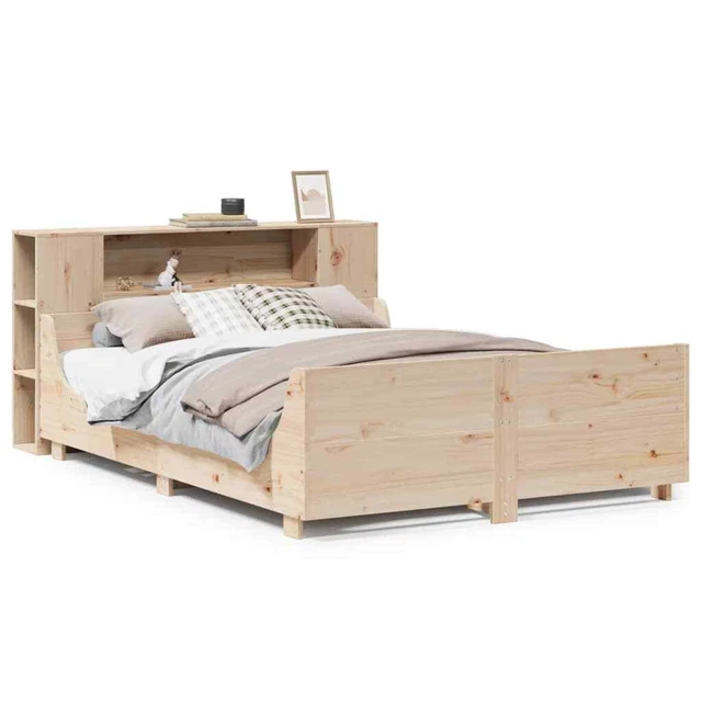 BED FRAME WITHOUT Mattress 150x200 cm King Size Solid Wood Pine £584.25