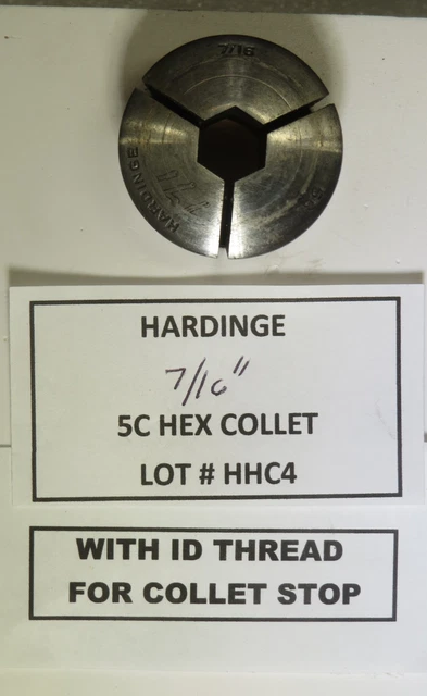 7/16" Hex Hardinge Collet With Id Threads - Lot # Hhc4B