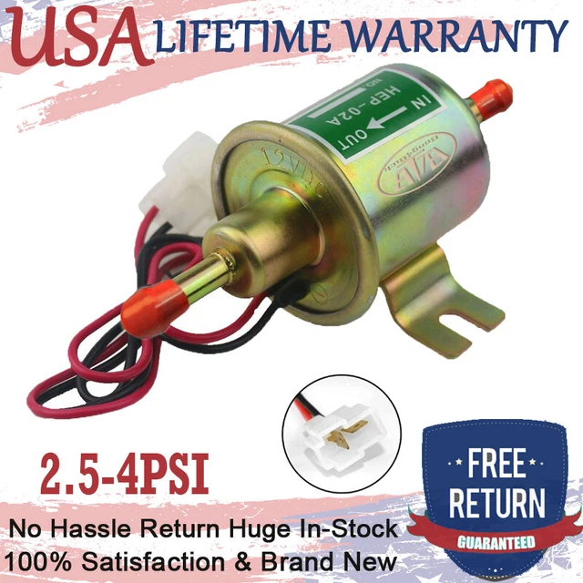 UNIVERSAL ELECTRIC INLINE Fuel Pump 12V Kit for Lawn Mowers Engine Gas