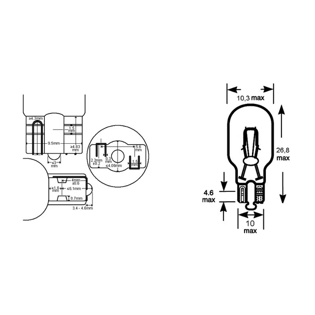 Okyami Scatola 10Pz lampadina tuttovetro 12v 5Wt10 Arancio