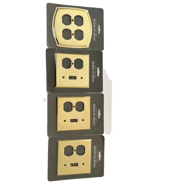 Baldwin Brass Colonial Toggle Switch & Outlet Plate Wall Plate Lot Of Four