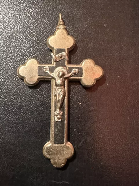 Rare Belle Grande Croix Ancienne Crucifix  De Lourdes French Antique Cross 6,5cm