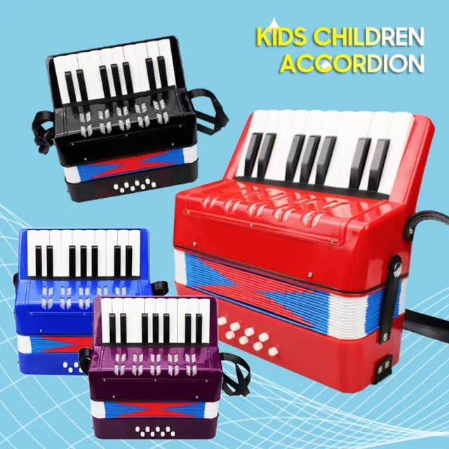 Kids Children Accordion 17-Key 8 Bass Mini Small Accordion Educational Z0H0