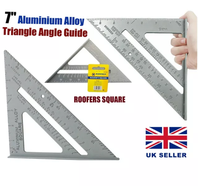 Speed Square Roofing Rafter Angle Triangle Guide Quick Measure 7"Aluminium Alloy