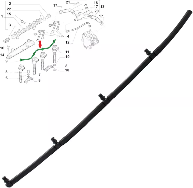 Tuyau de Carburant Retour Injecteur Pour Lancia Ypsilon Musa Opel Combo 55187666