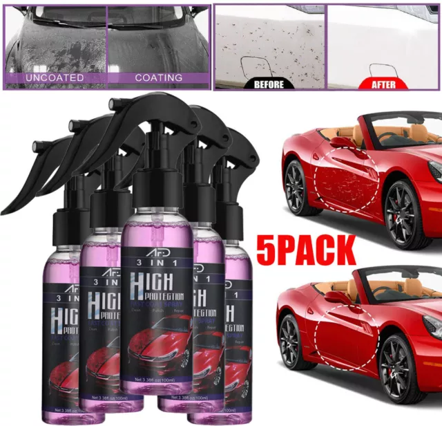 5x High Protection Quick Car Coat Ceramic 3 in 1 Coating-Spray Hydrophobic 100ML