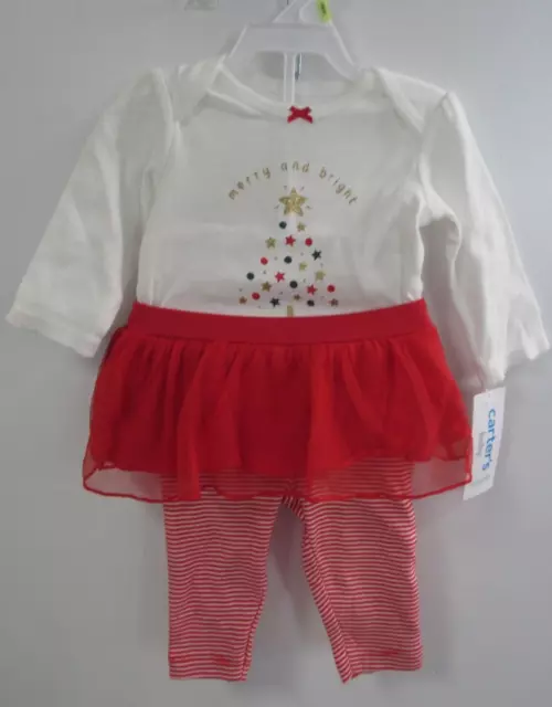 Carter's Christmas Infant Girls 3 M Merry & Bright Bodysuit Tutu Pant Set CLEA20