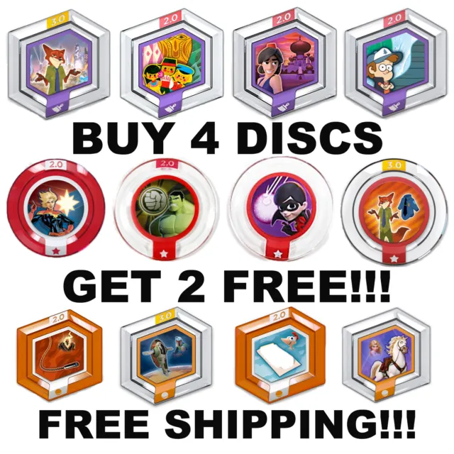 Disney Infinity Power Discs 1.0 2.0 3.0 Pick Your Discs Buy 4 Get 2 Free