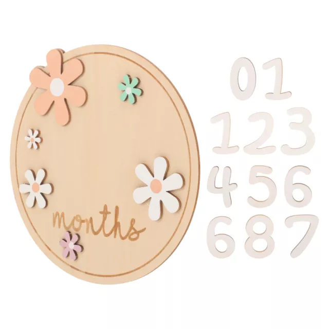 7pcs Baby Milestone Signs Infant Wooden Milestone Signs Newborn Monthly Card