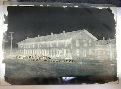 OLD Waggoner Hotel & Dry Goods Johnsonville TN - 5x7 glass plate photo negative