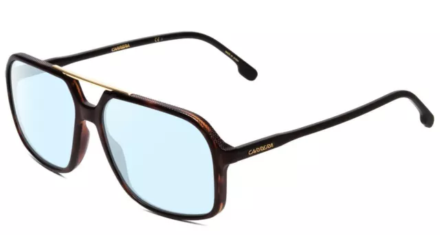 Carrera 229-S Unisex Square Blue Light Glasses Tortoise Havana Brown Gold 59 mm