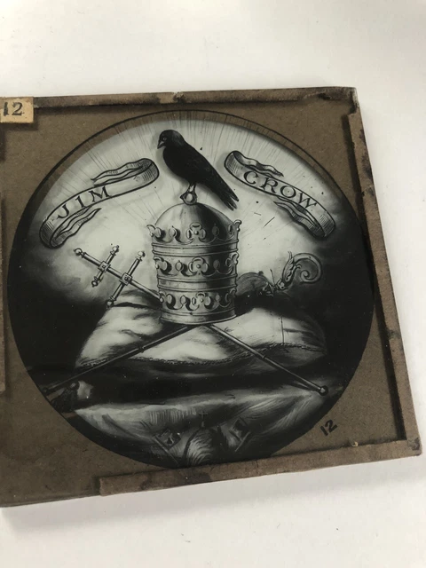 Sehr seltene Jim Crow magische Laterne Glasrutsche 1800er