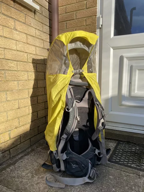 Ospray Poco Plus Babytrage Rucksack mit Sonne und Regenbezug