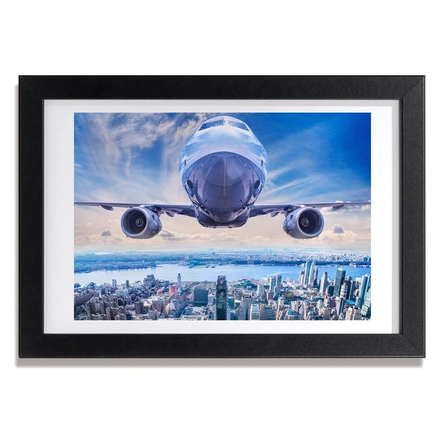 Cadre Photo Décoratif Tulup MDF 30x20cm - Thème Avion, Bleu, Style Moderne Pour Salon