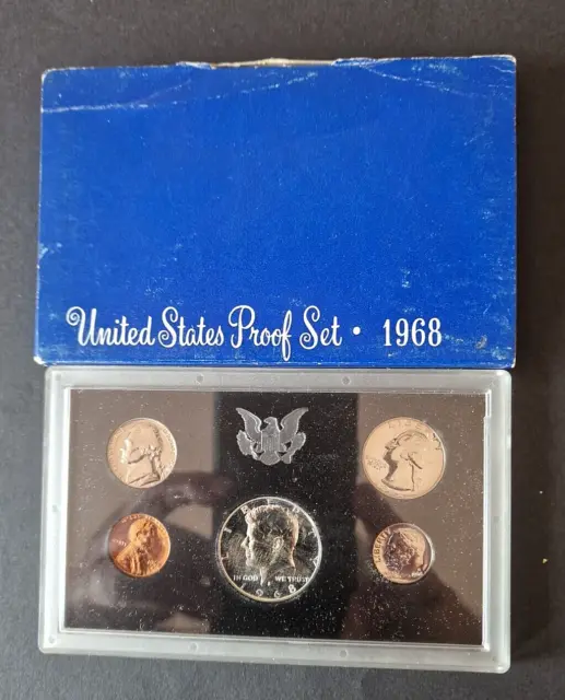 1968 Coin PROOF Set US Mint 6 Muences incl 40% Silver Kennedy 2