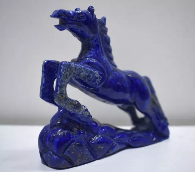 8.9cm Hecho a Mano Caballo Estatua Estatuilla De Tallado Lapis Piedra Animal 3