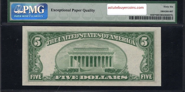 1953A $5 Star Note PMG 66 EPQ Silver Certificate FR 1656* GEM Uncirculated 1953 3