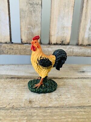 "Nueva figura de gallo en miniatura de jardín de hadas rural granja jardín" estante de resina 2"