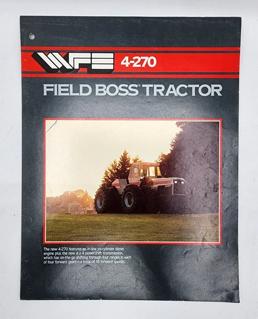White Field Boss 4-270 Tractor Sales Salesman Showroom Brochure 4 Pages