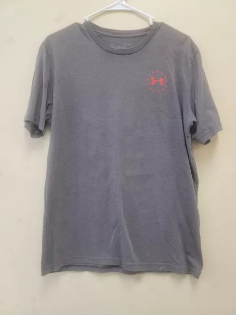 Camisa Under Armour Mangas Cortas Para Hombre Talla M Gris Logotipo American Freedom