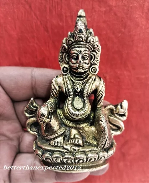 Brass kubera Statue Hindu god of Wealth & Prosperity kuber vaisravana