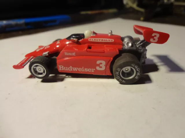 vintage tyco 440x2 slot cars ho red #3 budwieser f1 race car
