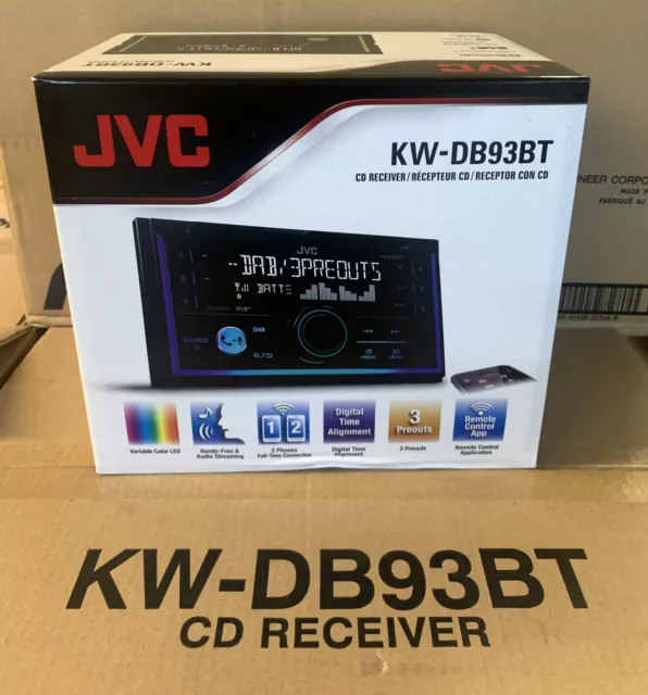 Jvc Car/Van Cd/Mp3, Aux-In, Usb Iphone, Double Din Dab Bluetooth Stereo Kwdb93Bt