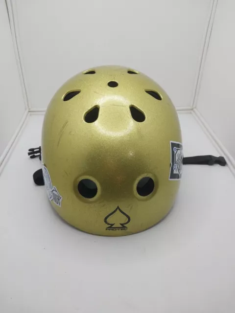 Pro-Tec Classic Skate Skateboard Helmet Gold Protec Free Postage Aust Seller